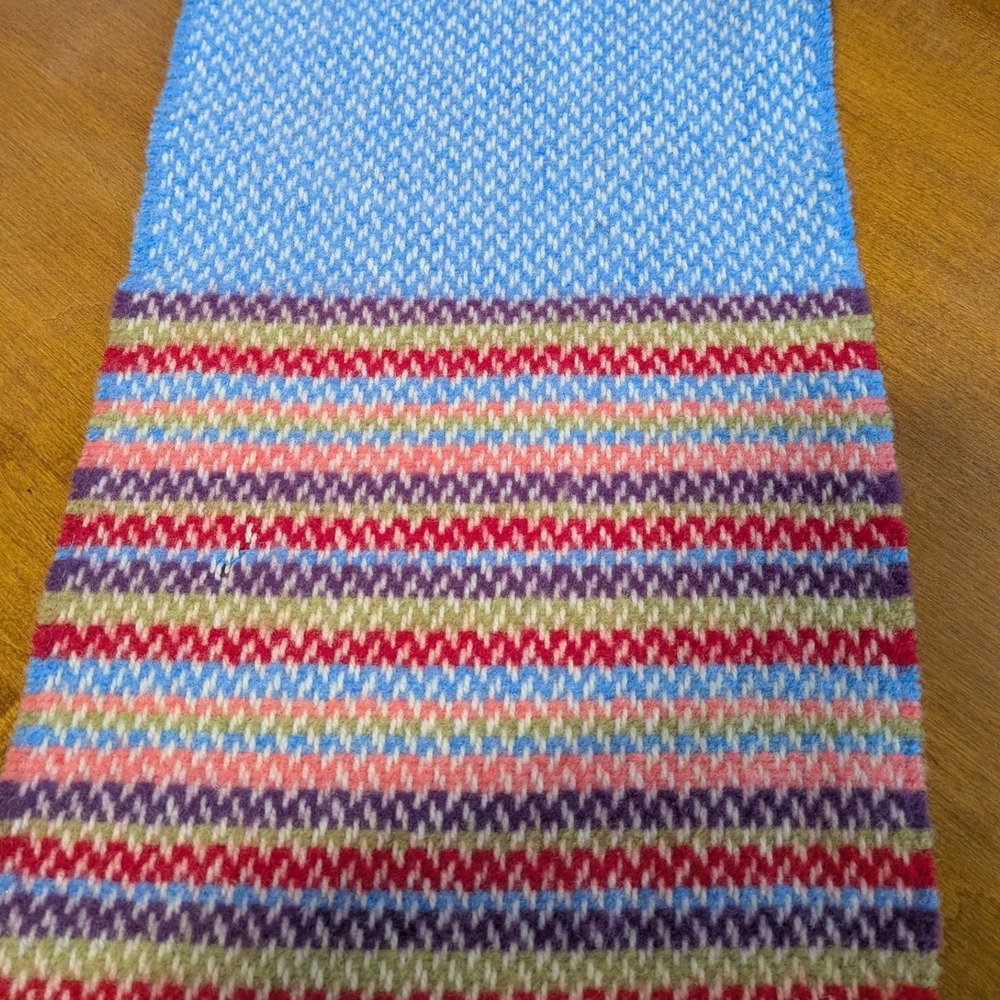 John Hanley With Cashmere Merino Wool Tassled Knit Multicolor Scarf - Picture 2 of 5